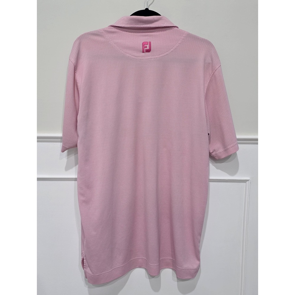 FootJoy FJ Athletic Fit Pink Geo Print Golf‎ Polo Shirt Mens Large - Picture 2 of 6